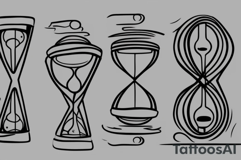 minimalistic hourglass tattoo idea
