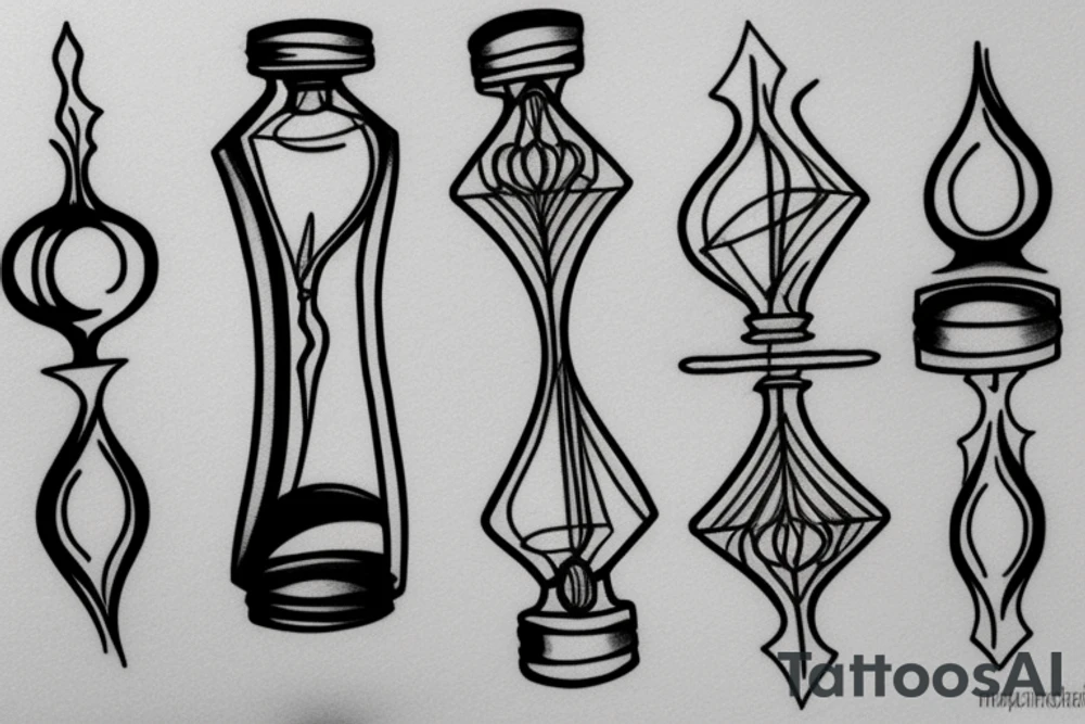 minimalistic hourglass tattoo idea