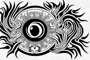 The logo eye of the band tool with a flame behind it tattoo idea