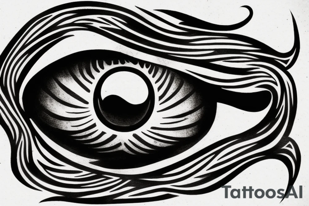 The logo eye of the band tool with a flame behind it tattoo idea