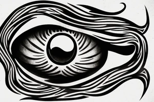 The logo eye of the band tool with a flame behind it tattoo idea