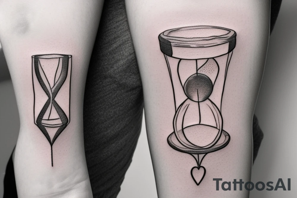 minimalistic hourglass tattoo idea