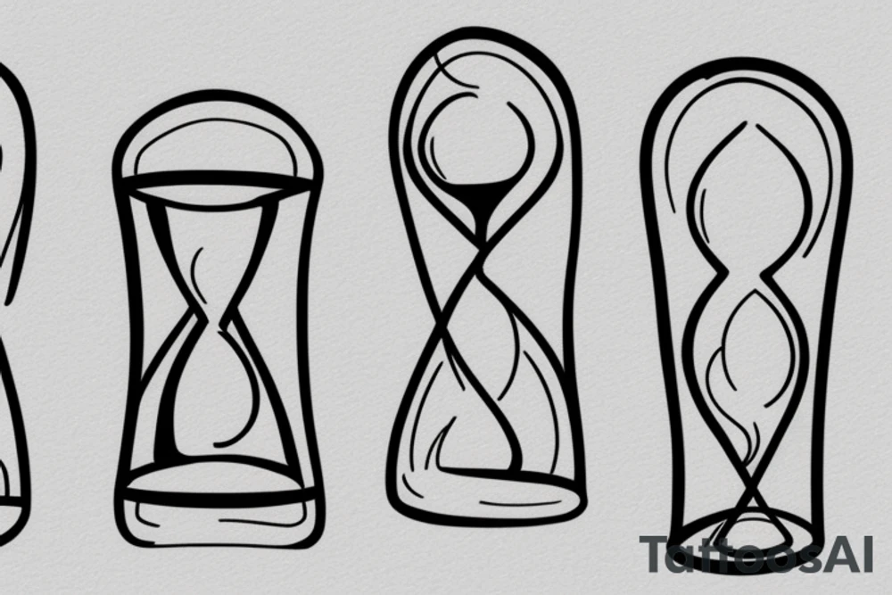 minimalistic hourglass tattoo idea