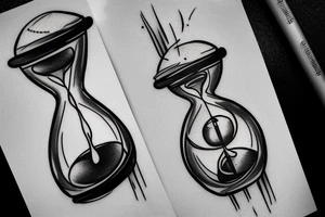 minimalistic hourglass with life inside tattoo idea