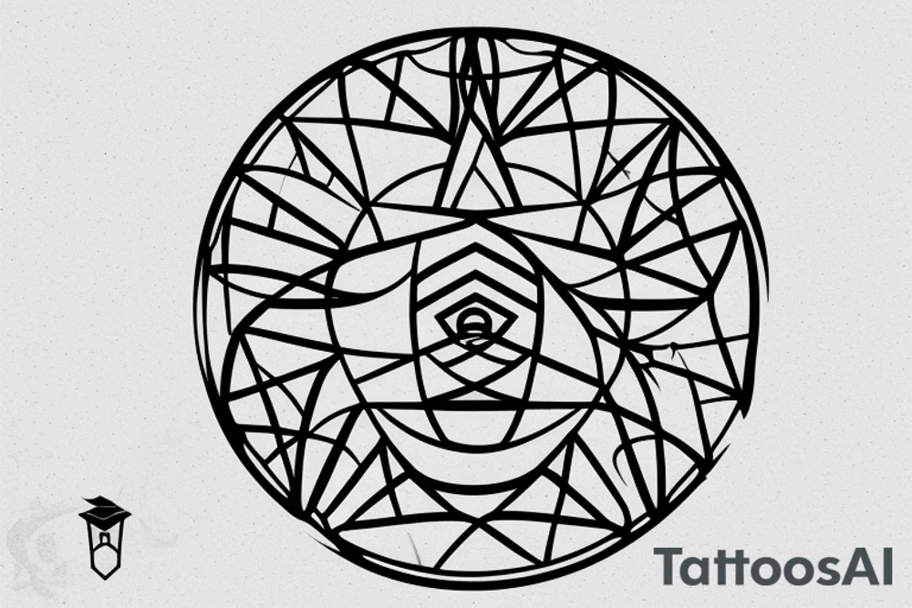 minimalistic hourglass with symbol of life inside tattoo idea