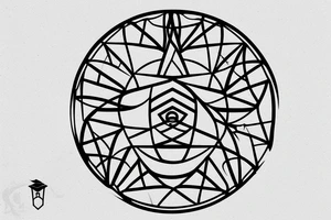 minimalistic hourglass with symbol of life inside tattoo idea
