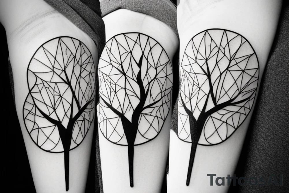 minimalistic hourglass with tree inside tattoo idea