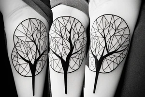 minimalistic hourglass with tree inside tattoo idea