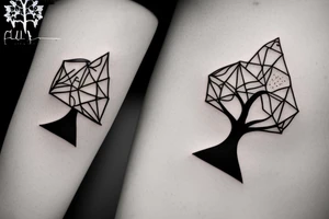 minimalistic hourglass with tree inside tattoo idea