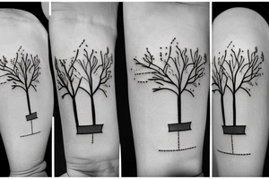 a swing with a hourglass with tree inside tattoo idea