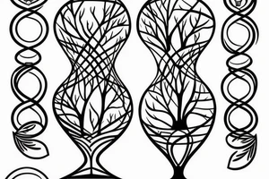 a hourglass with tree and swing inside tattoo idea