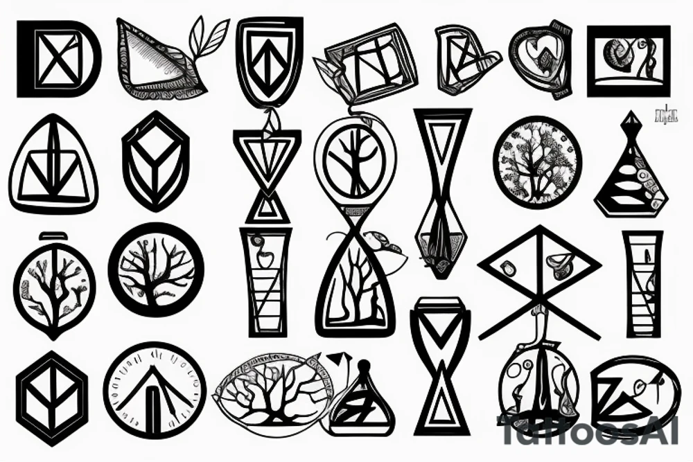 a hourglass with a tree inside tattoo idea