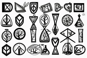 a hourglass with a tree inside tattoo idea