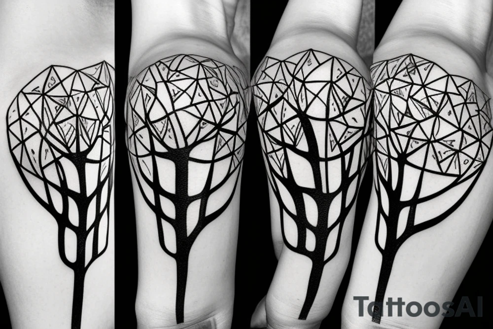 a hourglass with a tree inside tattoo idea