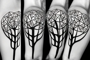 a hourglass with a tree inside tattoo idea