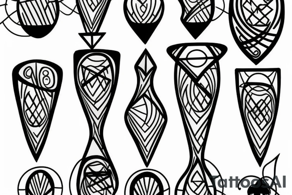 a hourglass with roots inside tattoo idea