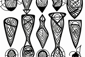 a hourglass with roots inside tattoo idea