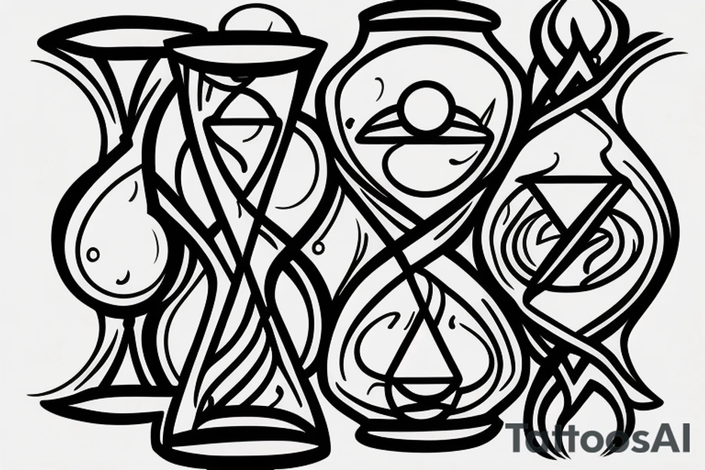 a hourglass mixed with delta symbol tattoo idea