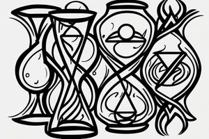 a hourglass mixed with delta symbol tattoo idea