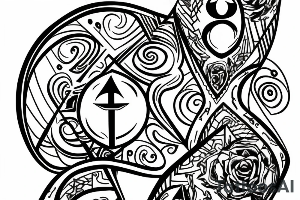 a hourglass mixed with delta symbol tattoo idea