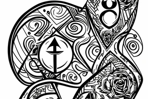 a hourglass mixed with delta symbol tattoo idea