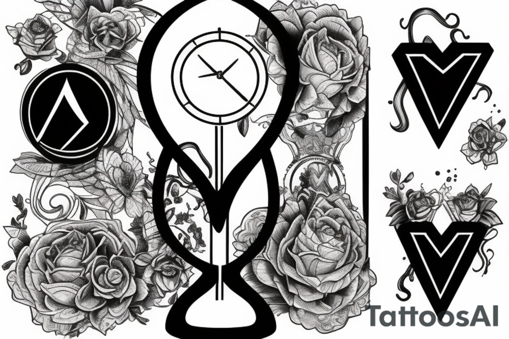 a hourglass mixed with delta symbol tattoo idea