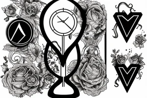a hourglass mixed with delta symbol tattoo idea
