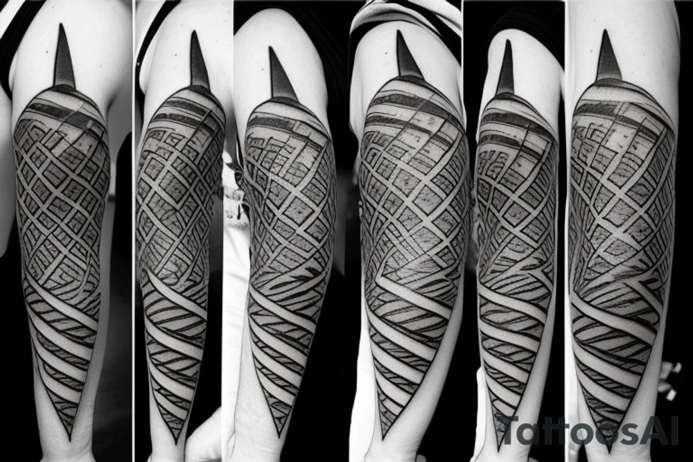 a hourglass mixed with delta symbol tattoo idea