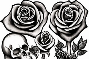 Skull rose and hourglass tattoo idea