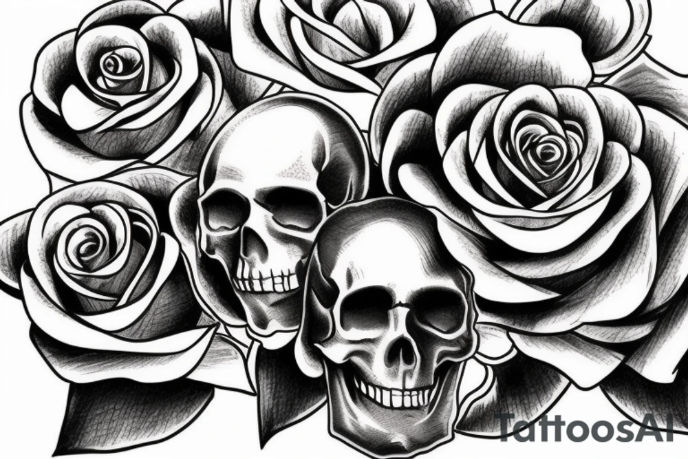 Skull rose and hourglass tattoo idea