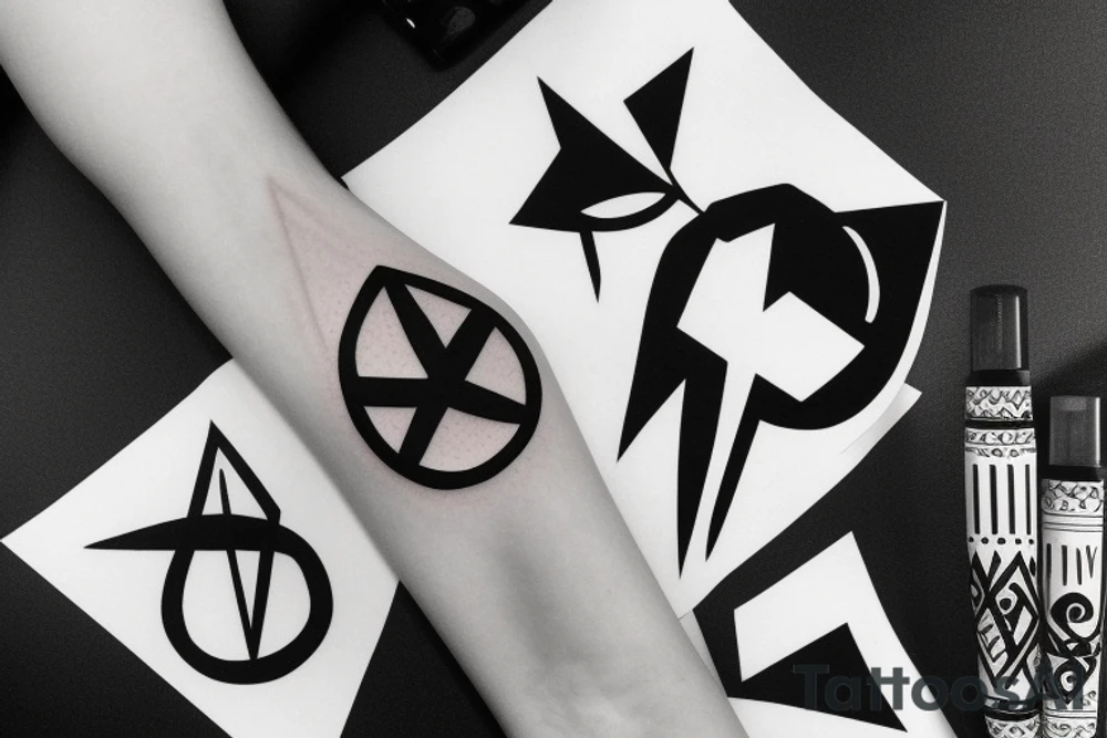 delta symbol mixed with hourglass tattoo idea