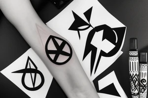 delta symbol mixed with hourglass tattoo idea