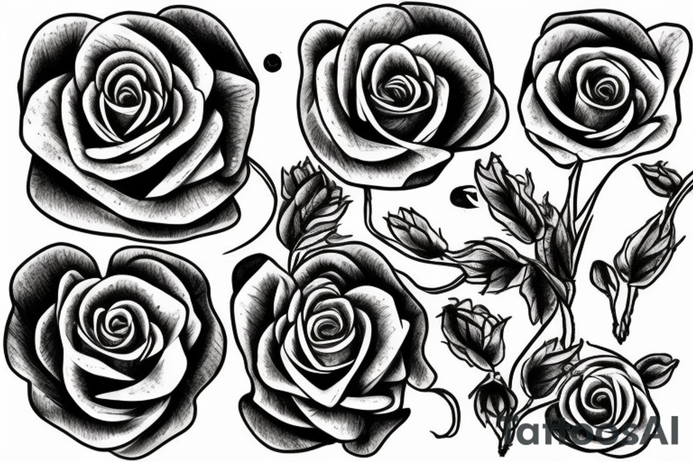 Skull rose and hourglass tattoo idea