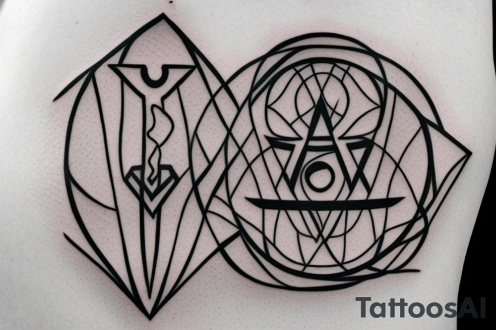 delta symbol mixed with hourglass tattoo idea