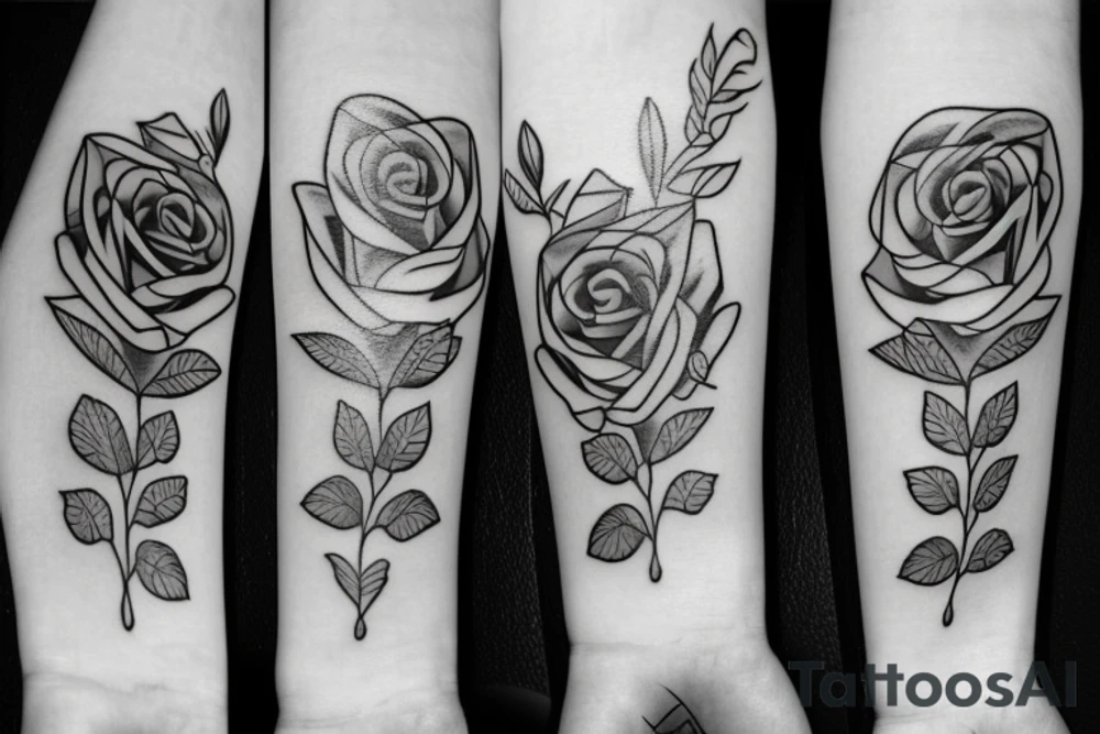 hourglass with roses tattoo idea