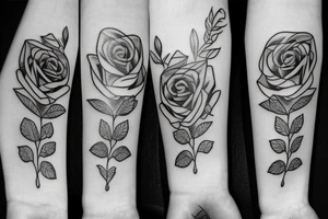 hourglass with roses tattoo idea