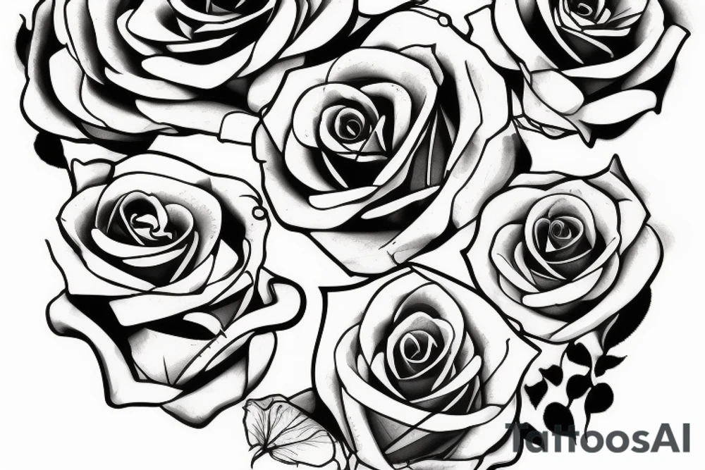 hourglass with roses tattoo idea
