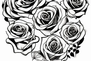 hourglass with roses tattoo idea