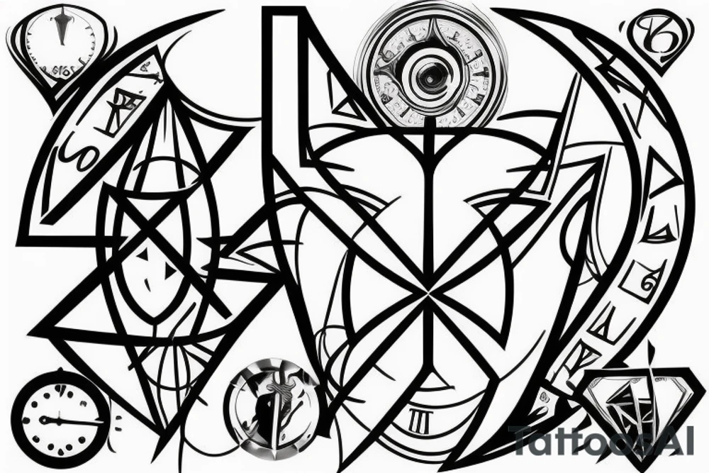 delta symbol mixed with hourglass tattoo idea