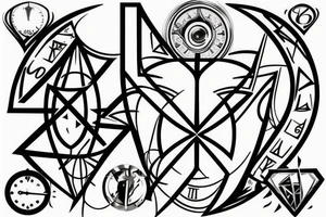 delta symbol mixed with hourglass tattoo idea