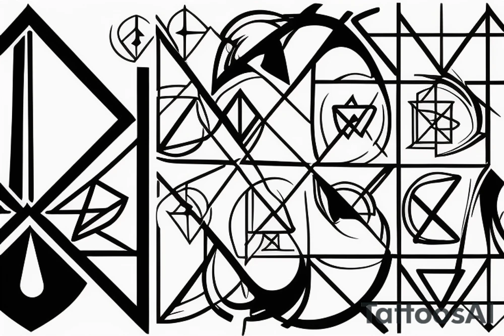 delta symbol mixed with hourglass tattoo idea