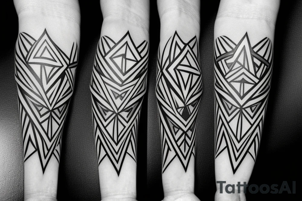 delta symbol mixed with hourglass on triceps tattoo idea