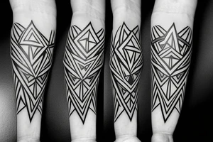 delta symbol mixed with hourglass on triceps tattoo idea