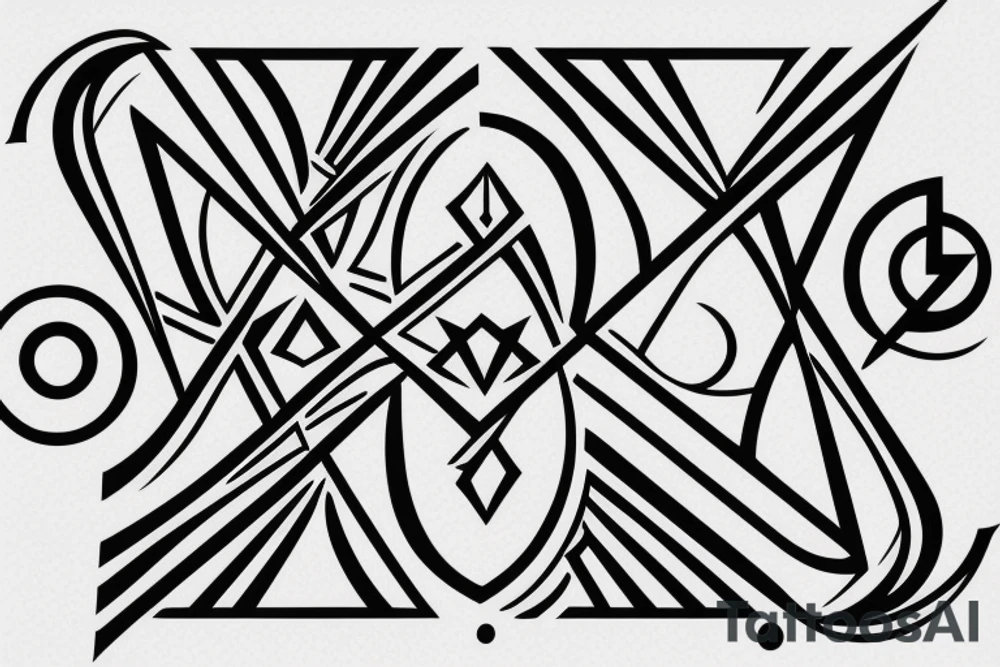 delta symbol mixed with hourglass on triceps tattoo idea