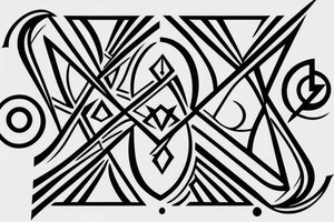 delta symbol mixed with hourglass on triceps tattoo idea