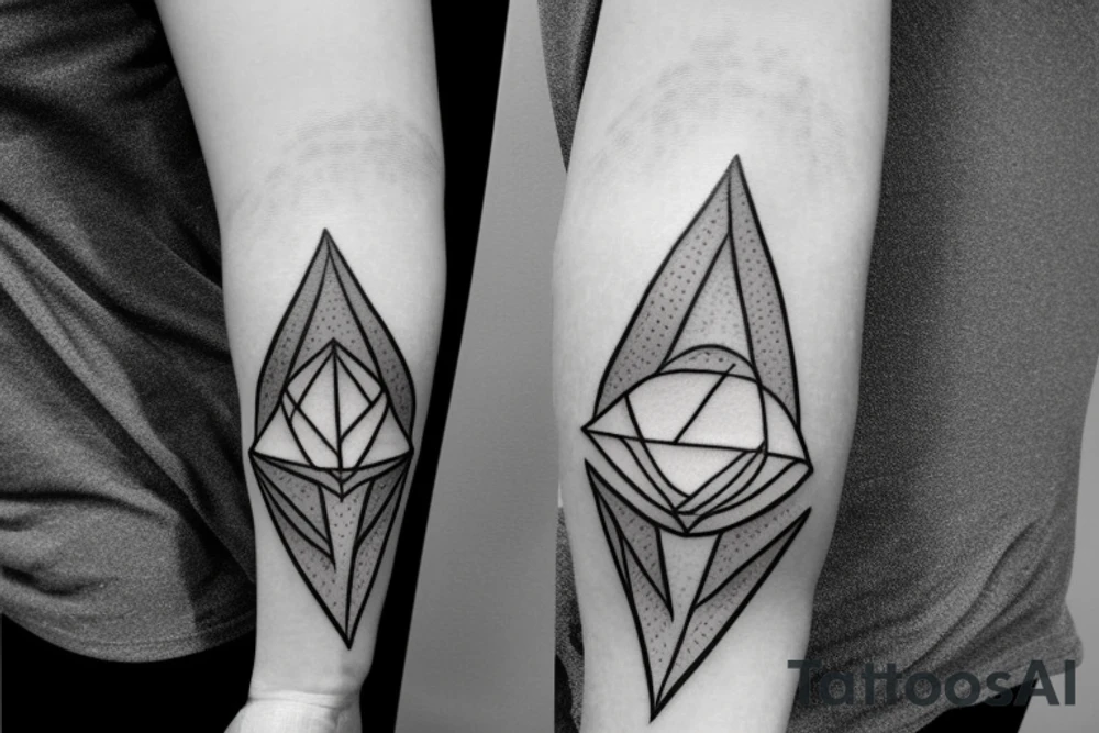 delta symbol mixed with hourglass on triceps tattoo idea