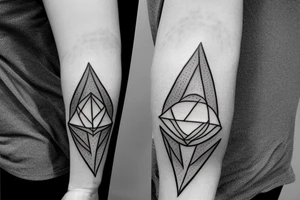 delta symbol mixed with hourglass on triceps tattoo idea
