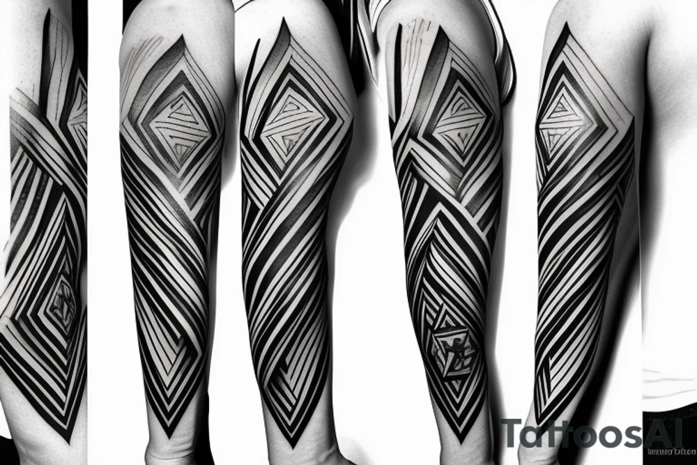delta symbol mixed with hourglass on triceps tattoo idea