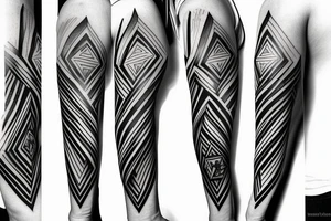 delta symbol mixed with hourglass on triceps tattoo idea