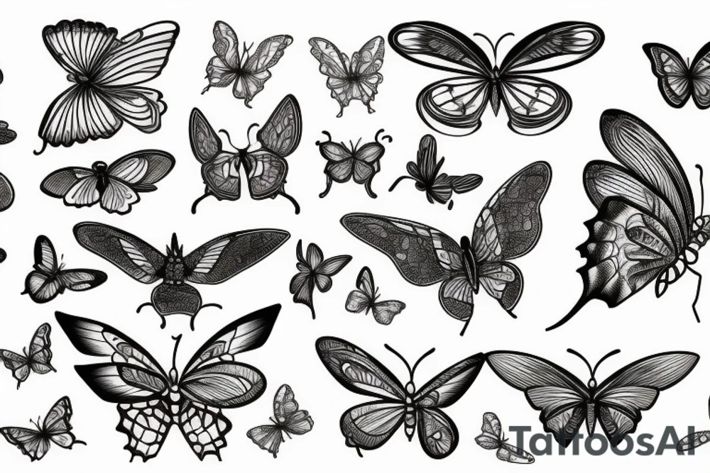 An dragon-fly and a butterfly tattoo idea